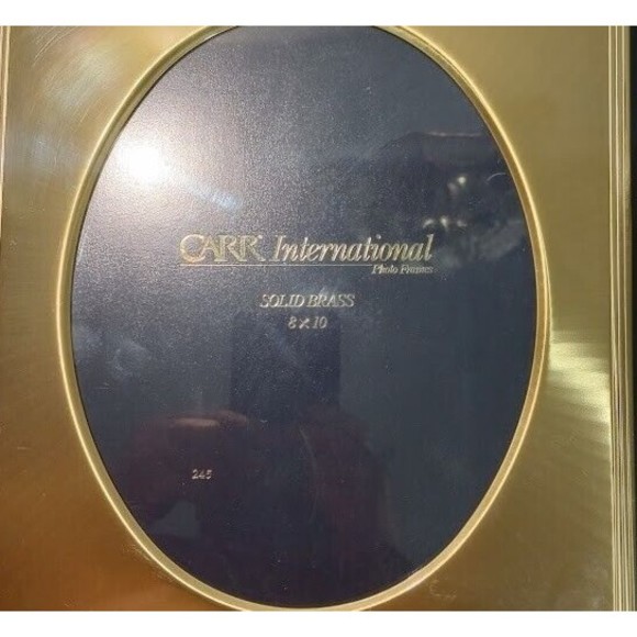 Solid Brass Picture Frame Carr International Photo Tabletop Oval Square 8x10 - Picture 7 of 15